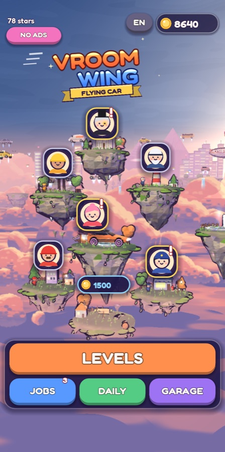 Sky Town with the neighbours' buildings on floating islands